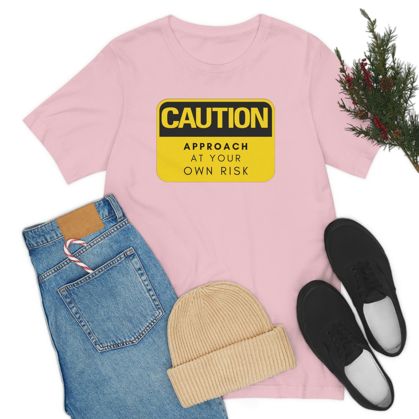 Caution Approach at Your Own Risk Unisex Jersey Short Sleeve Tee