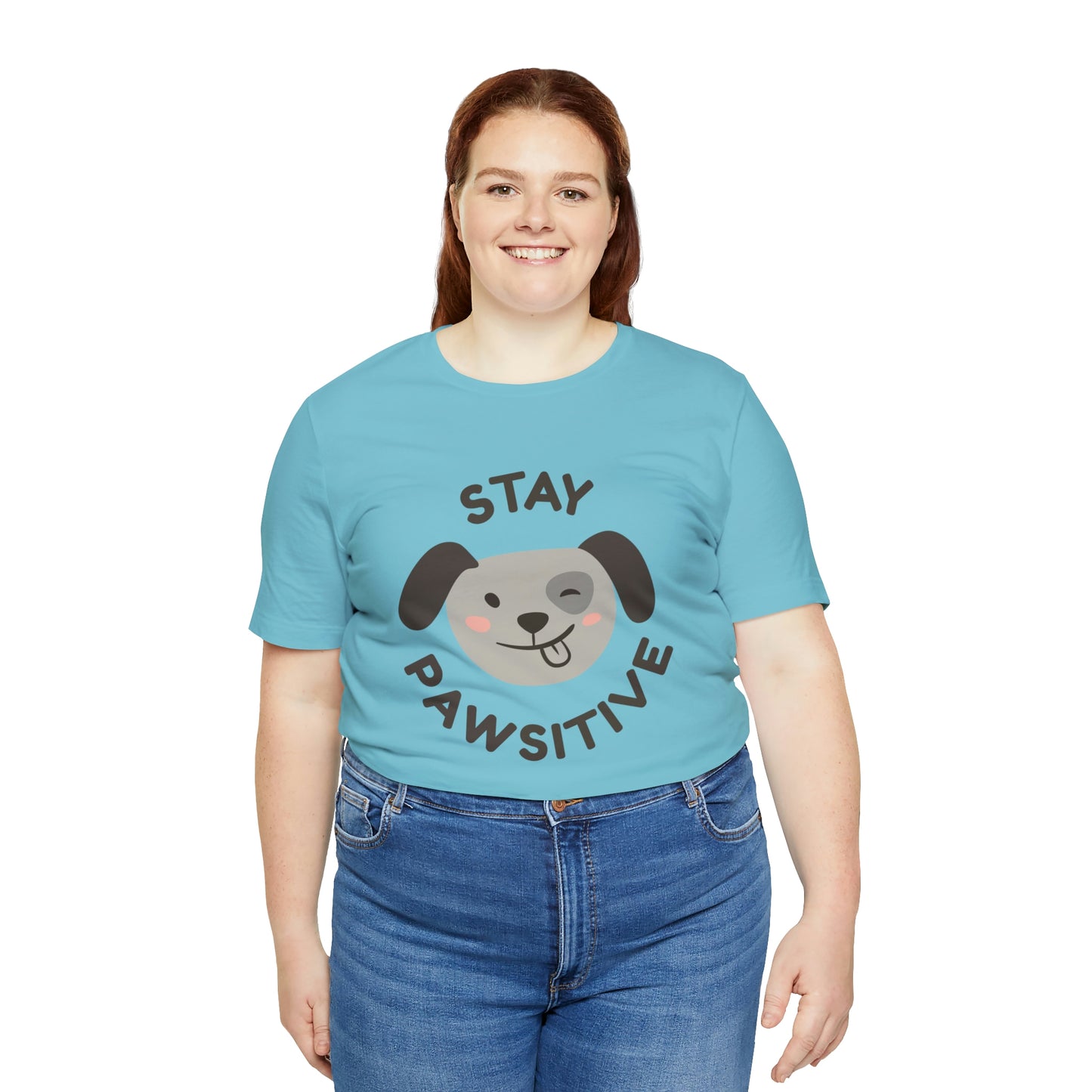 Stay Pawsitive Unisex Jersey Short Sleeve Tee