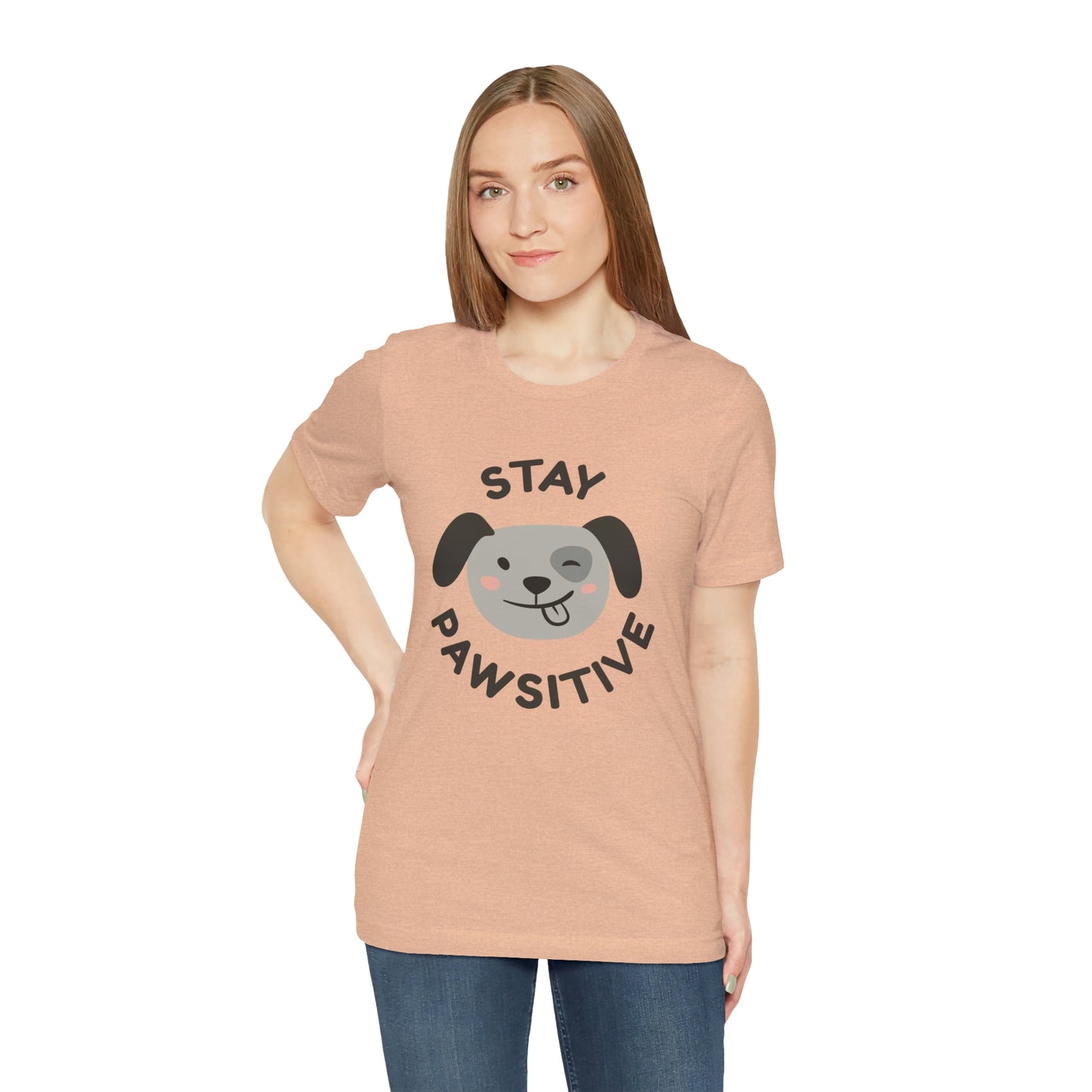 Stay Pawsitive Unisex Jersey Short Sleeve Tee