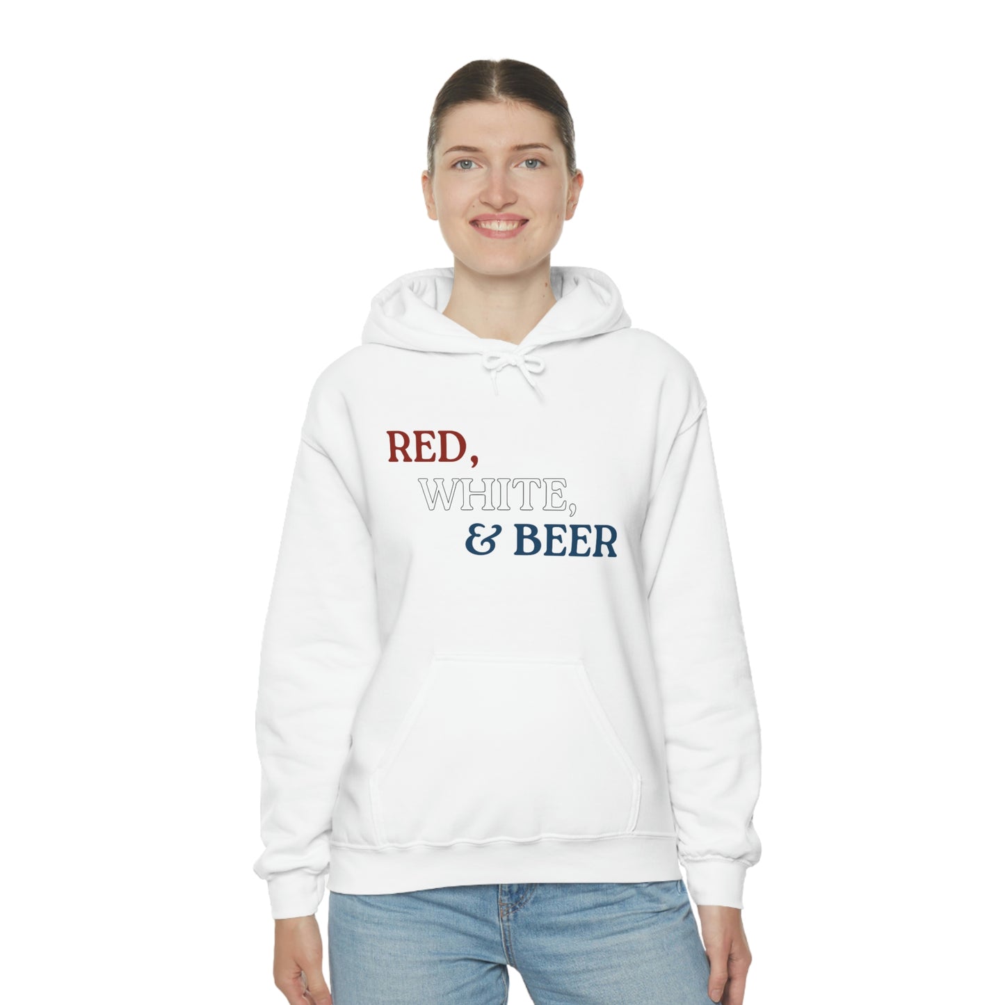 Red, White, & Beer Unisex Heavy Blend™ Hooded Sweatshirt