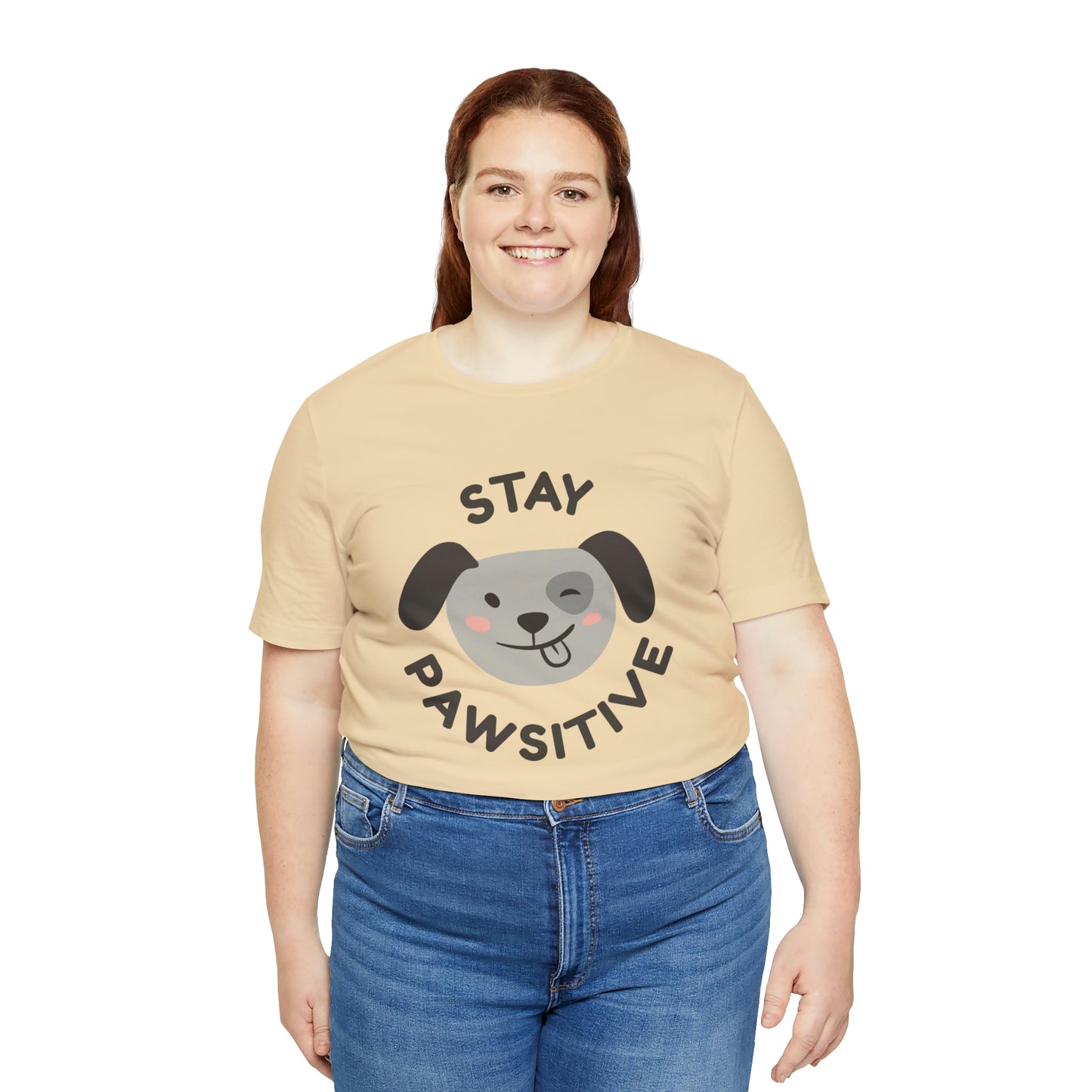 Stay Pawsitive Unisex Jersey Short Sleeve Tee