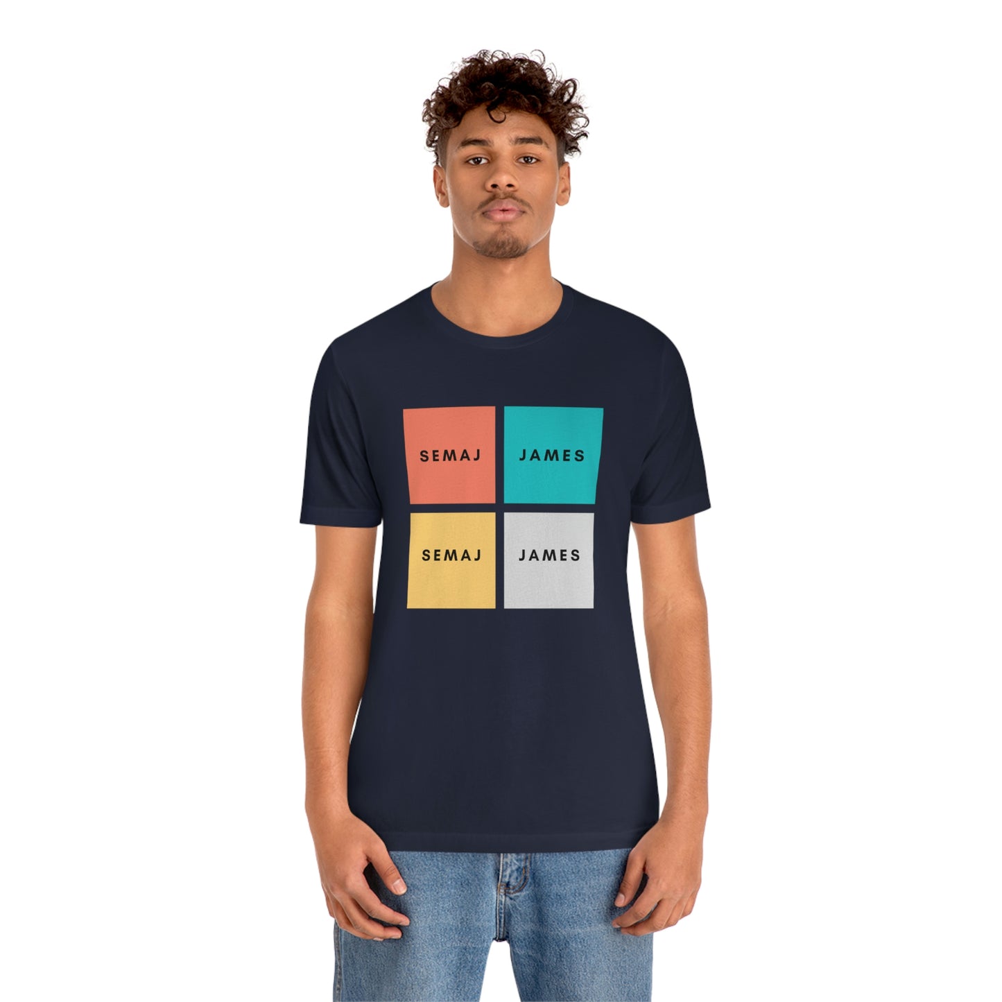 Colorful Square Semaj James Unisex Jersey Short Sleeve Tee