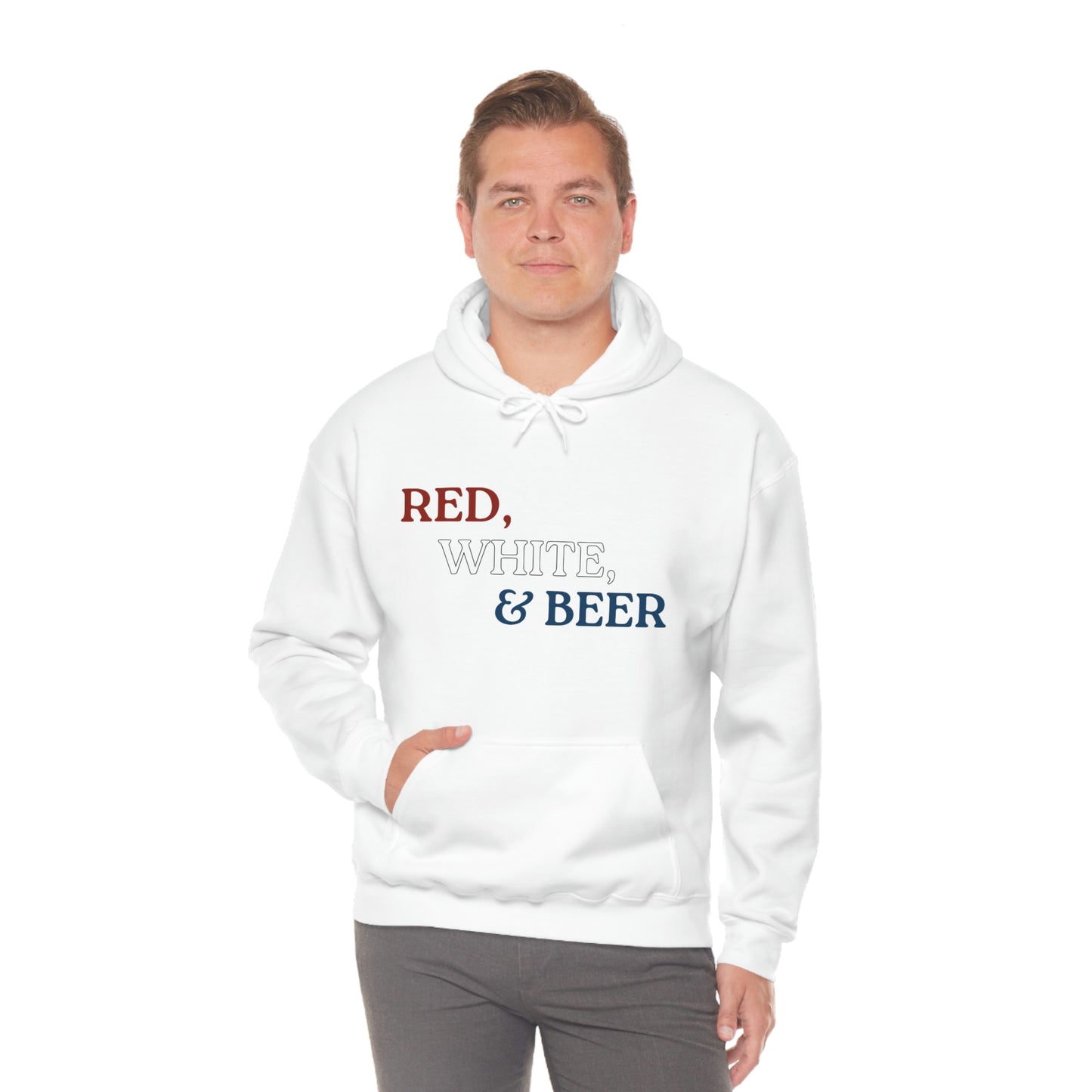 Red, White, & Beer Unisex Heavy Blend™ Hooded Sweatshirt