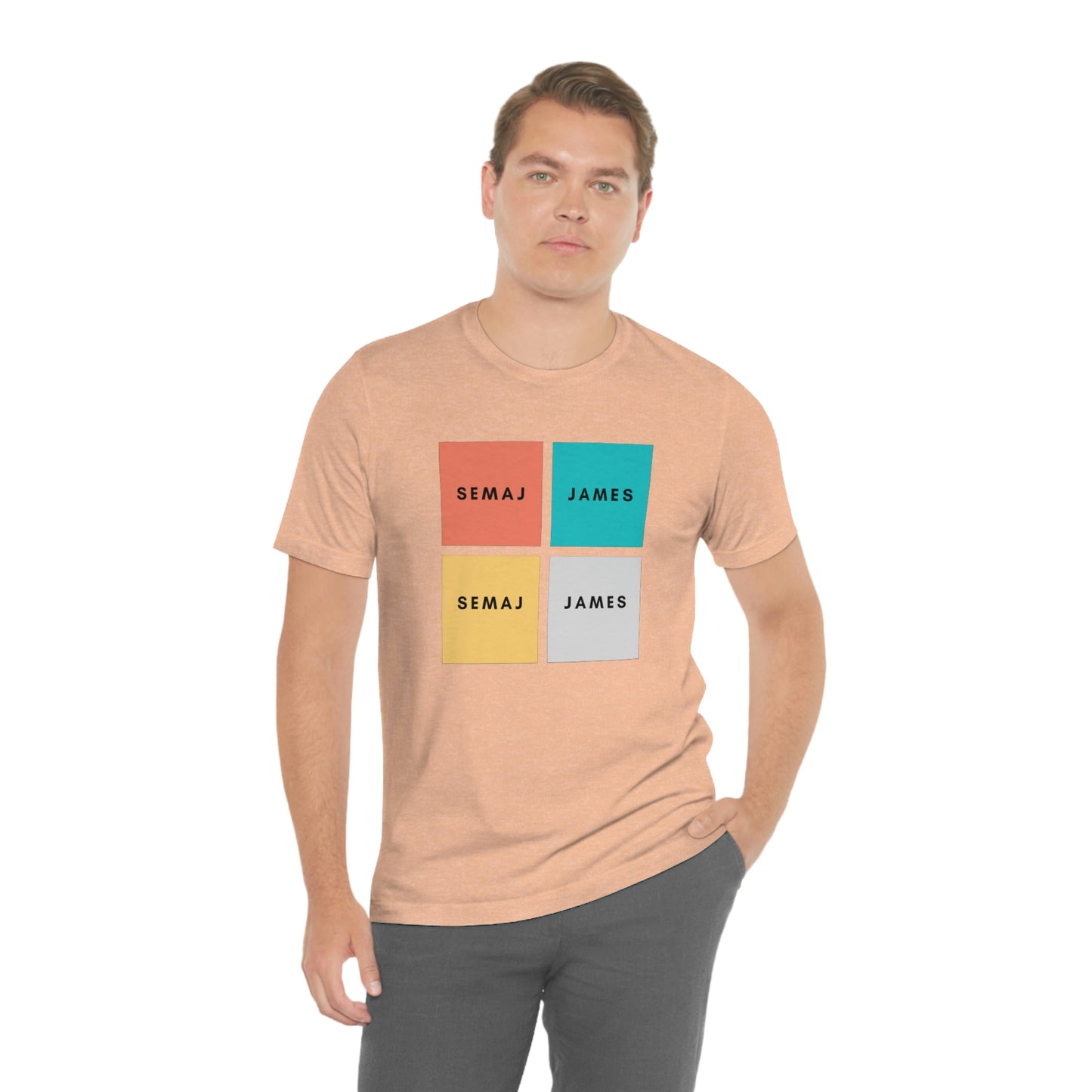 Colorful Square Semaj James Unisex Jersey Short Sleeve Tee