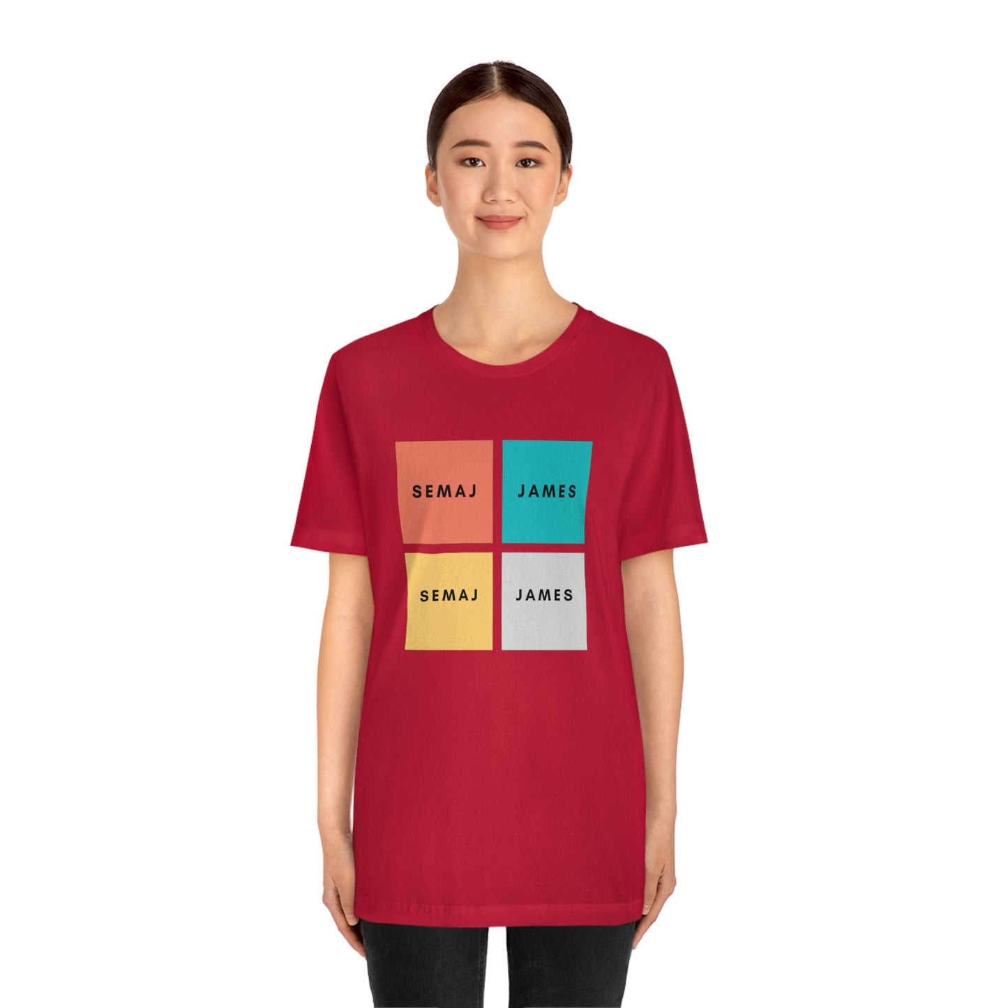 Colorful Square Semaj James Unisex Jersey Short Sleeve Tee