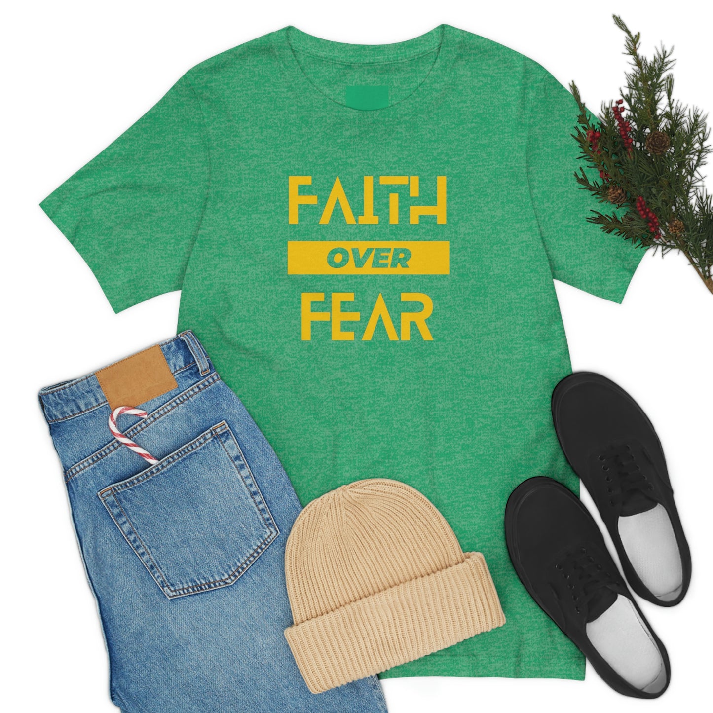 Faith Over Fear Unisex Jersey Short Sleeve Tee