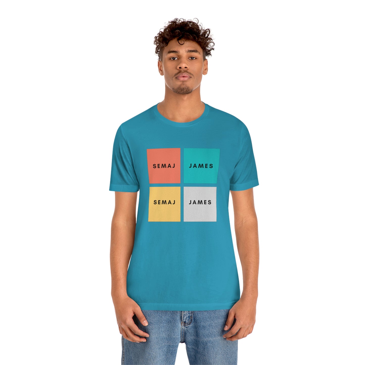 Colorful Square Semaj James Unisex Jersey Short Sleeve Tee