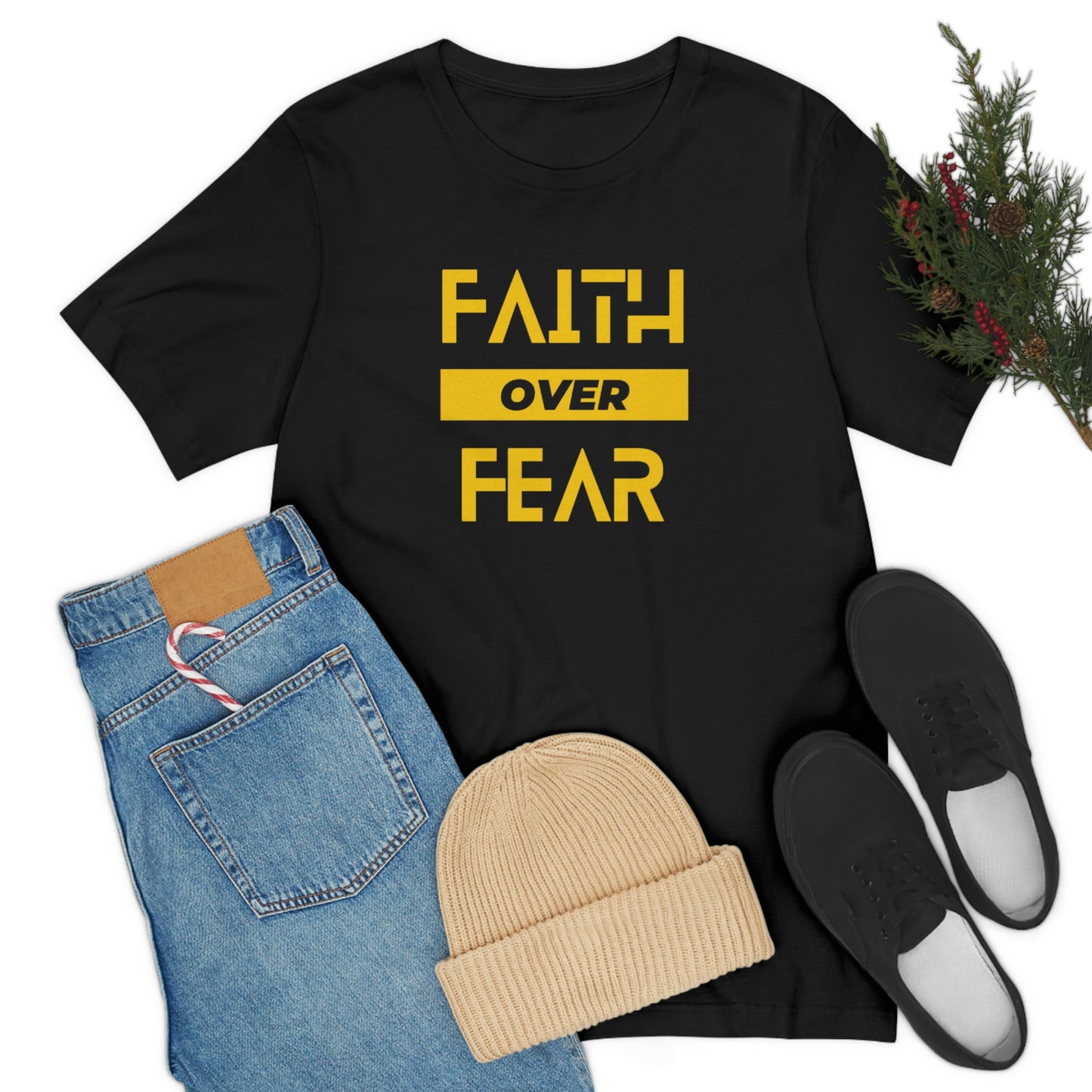 Faith Over Fear Unisex Jersey Short Sleeve Tee