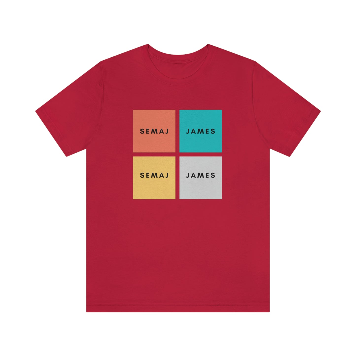 Colorful Square Semaj James Unisex Jersey Short Sleeve Tee