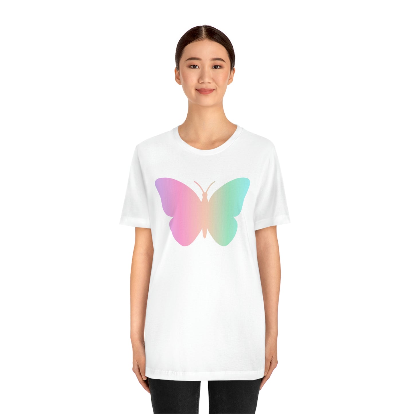 Butterfly Pink and Green Unisex Jersey Short Sleeve Tee