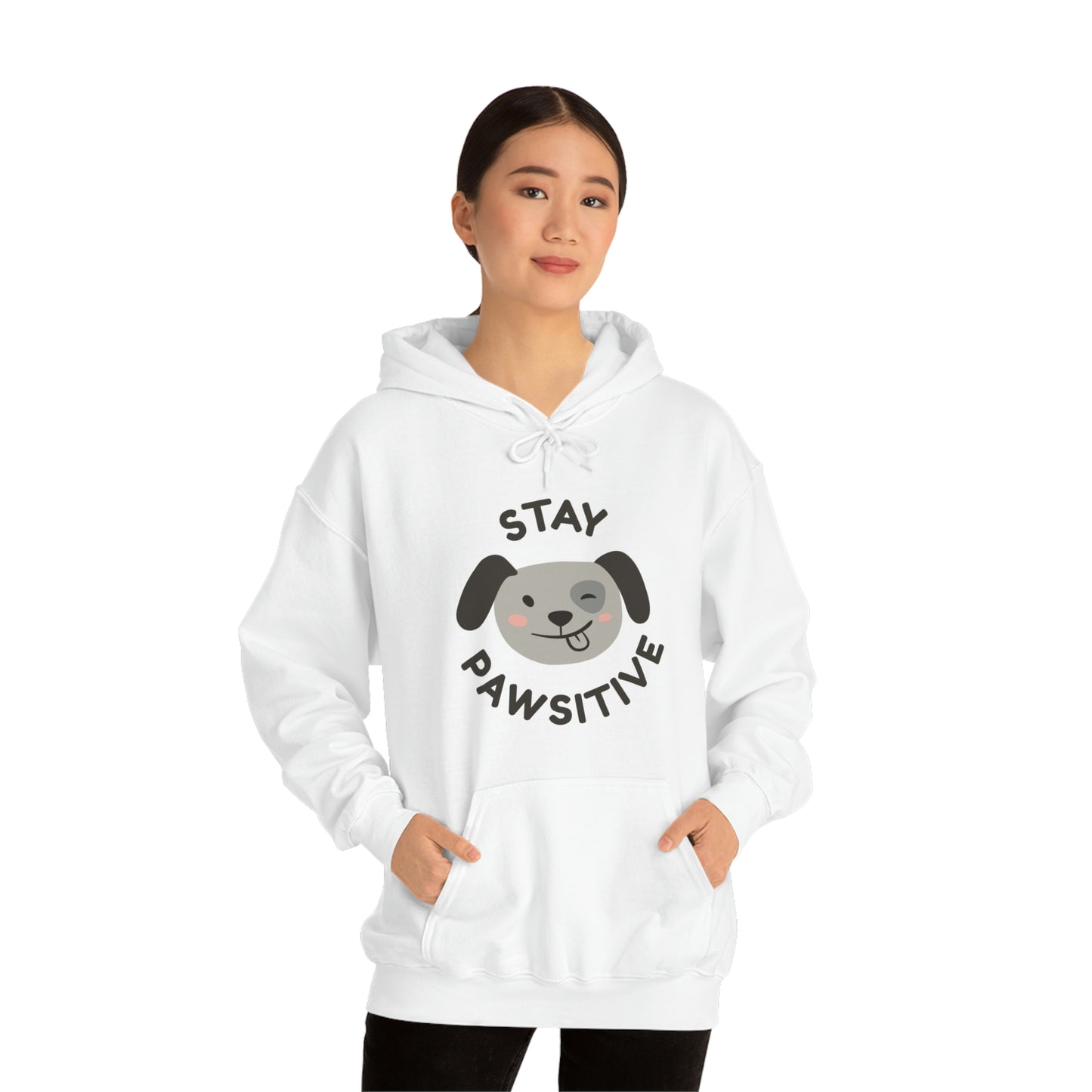 Stay Pawsitive Unisex Heavy Blend™ Hooded Sweatshirt