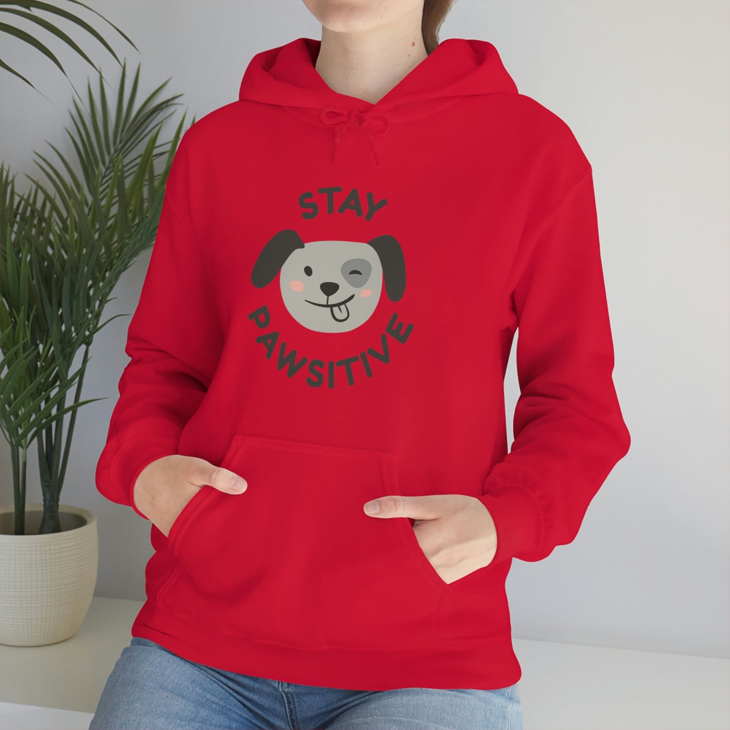 Stay Pawsitive Unisex Heavy Blend™ Hooded Sweatshirt