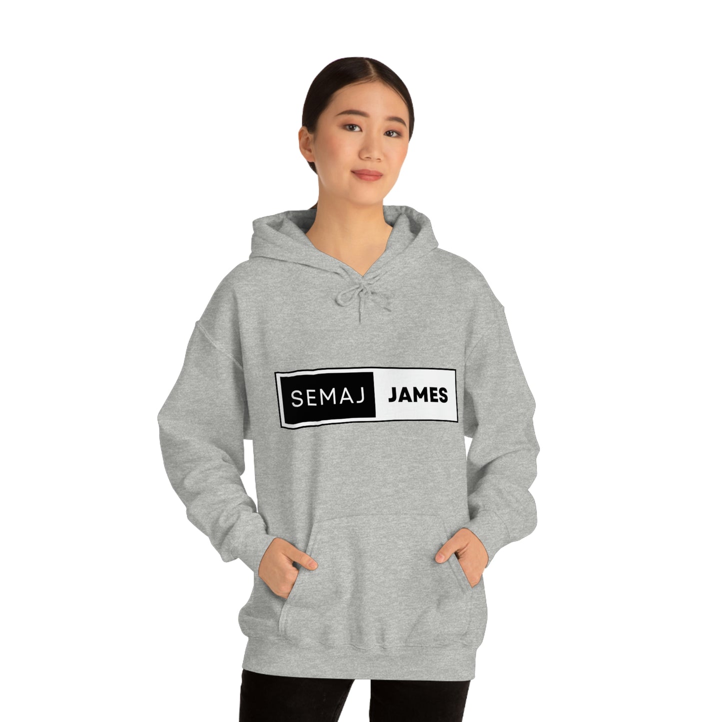 Semaj James Black & White Unisex Heavy Blend™ Hooded Sweatshirt