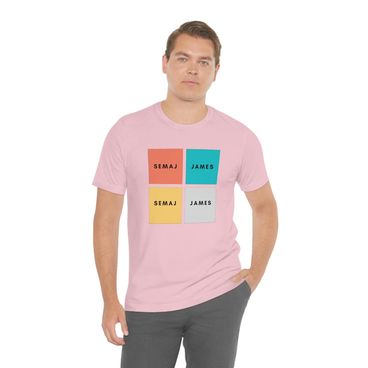 Colorful Square Semaj James Unisex Jersey Short Sleeve Tee