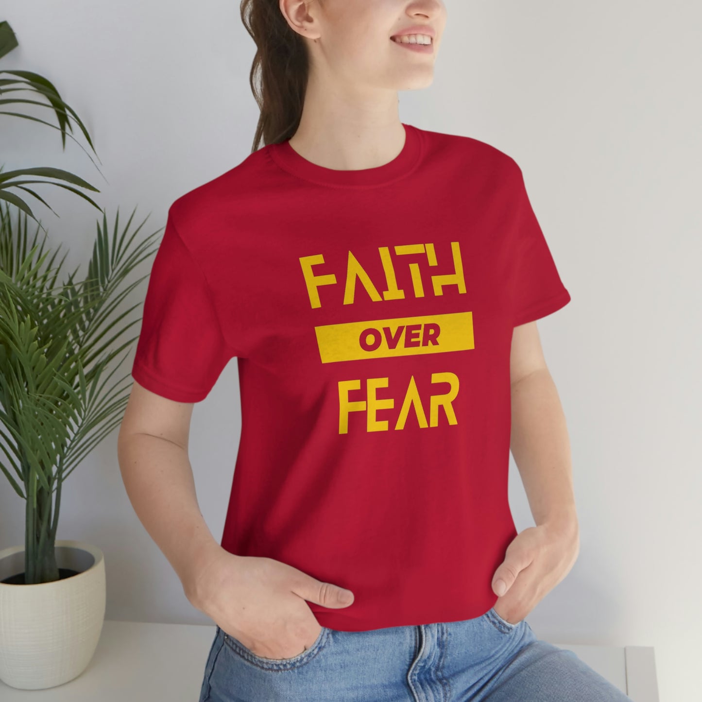 Faith Over Fear Unisex Jersey Short Sleeve Tee