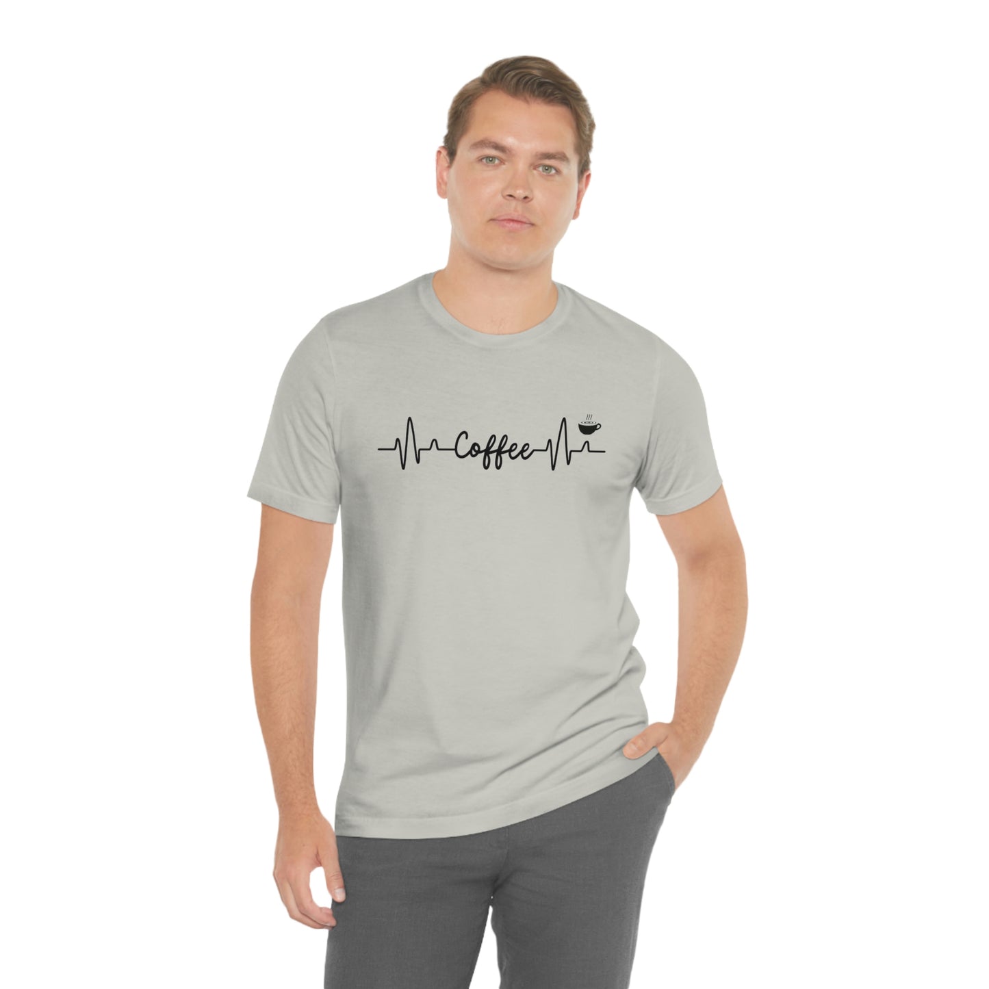 Coffee Heartbeat Unisex Jersey Short Sleeve Tee