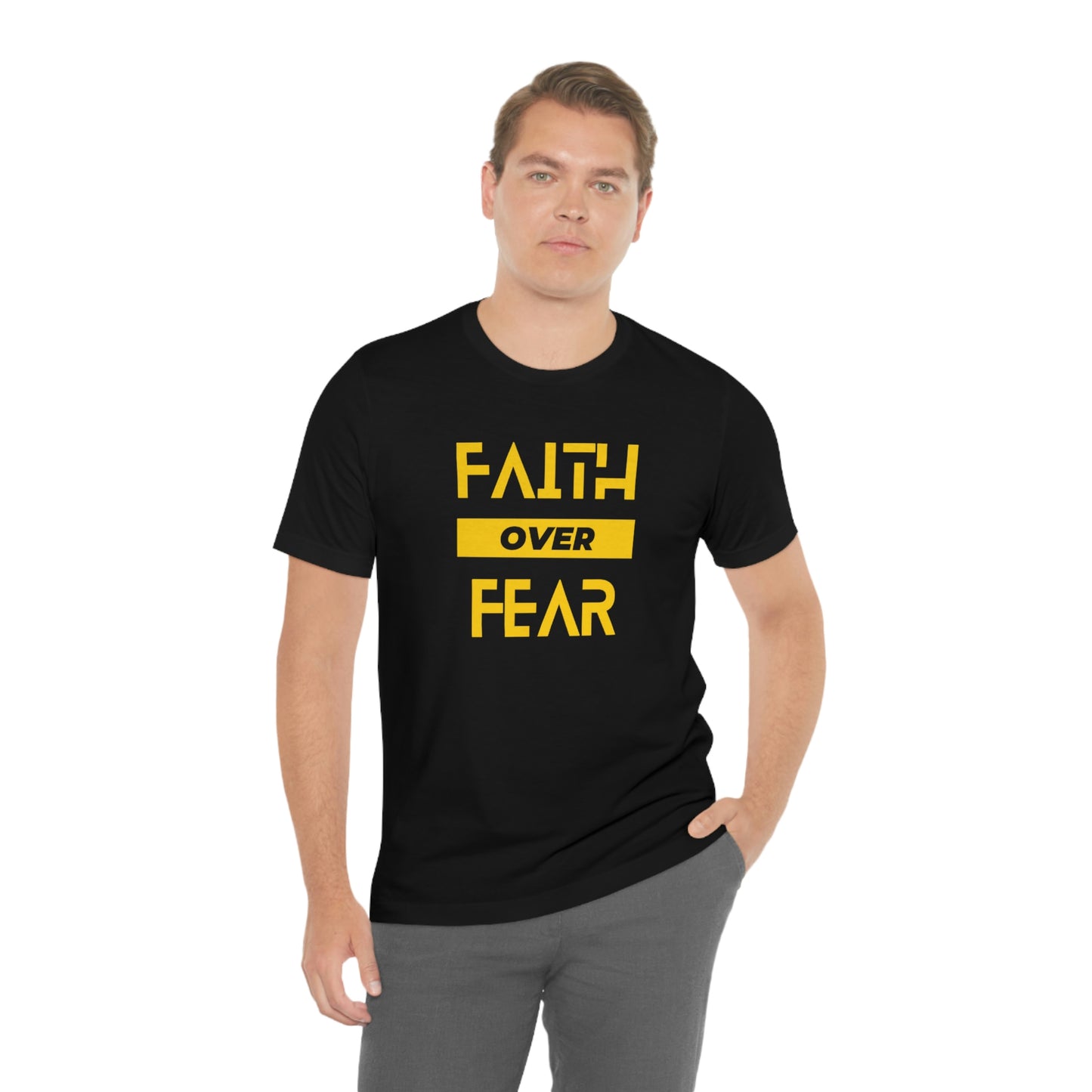 Faith Over Fear Unisex Jersey Short Sleeve Tee