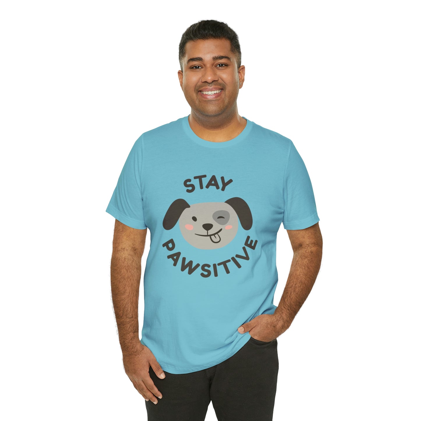 Stay Pawsitive Unisex Jersey Short Sleeve Tee