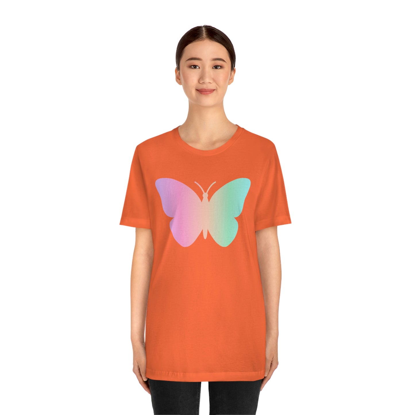 Butterfly Pink and Green Unisex Jersey Short Sleeve Tee