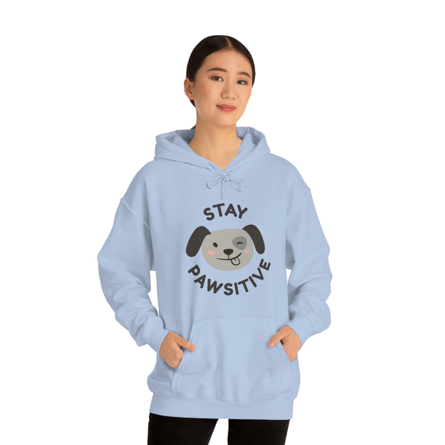 Stay Pawsitive Unisex Heavy Blend™ Hooded Sweatshirt