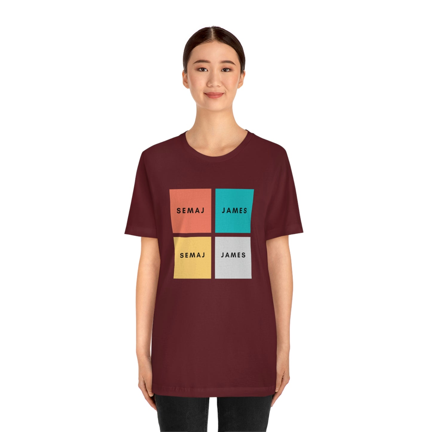 Colorful Square Semaj James Unisex Jersey Short Sleeve Tee