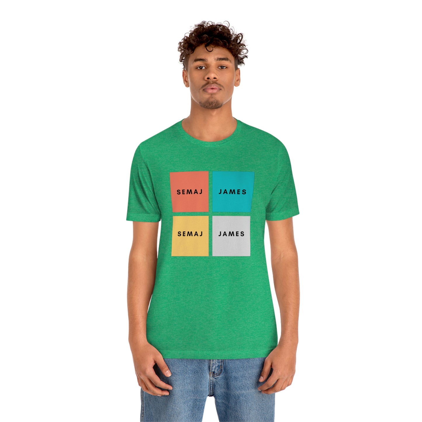 Colorful Square Semaj James Unisex Jersey Short Sleeve Tee