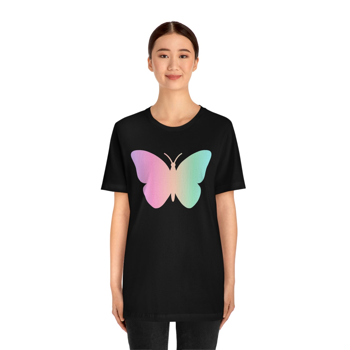 Butterfly Pink and Green Unisex Jersey Short Sleeve Tee