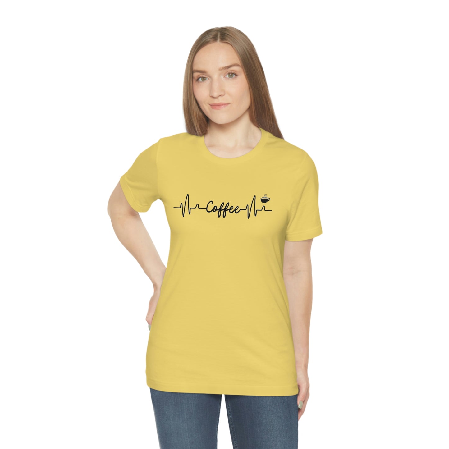 Coffee Heartbeat Unisex Jersey Short Sleeve Tee