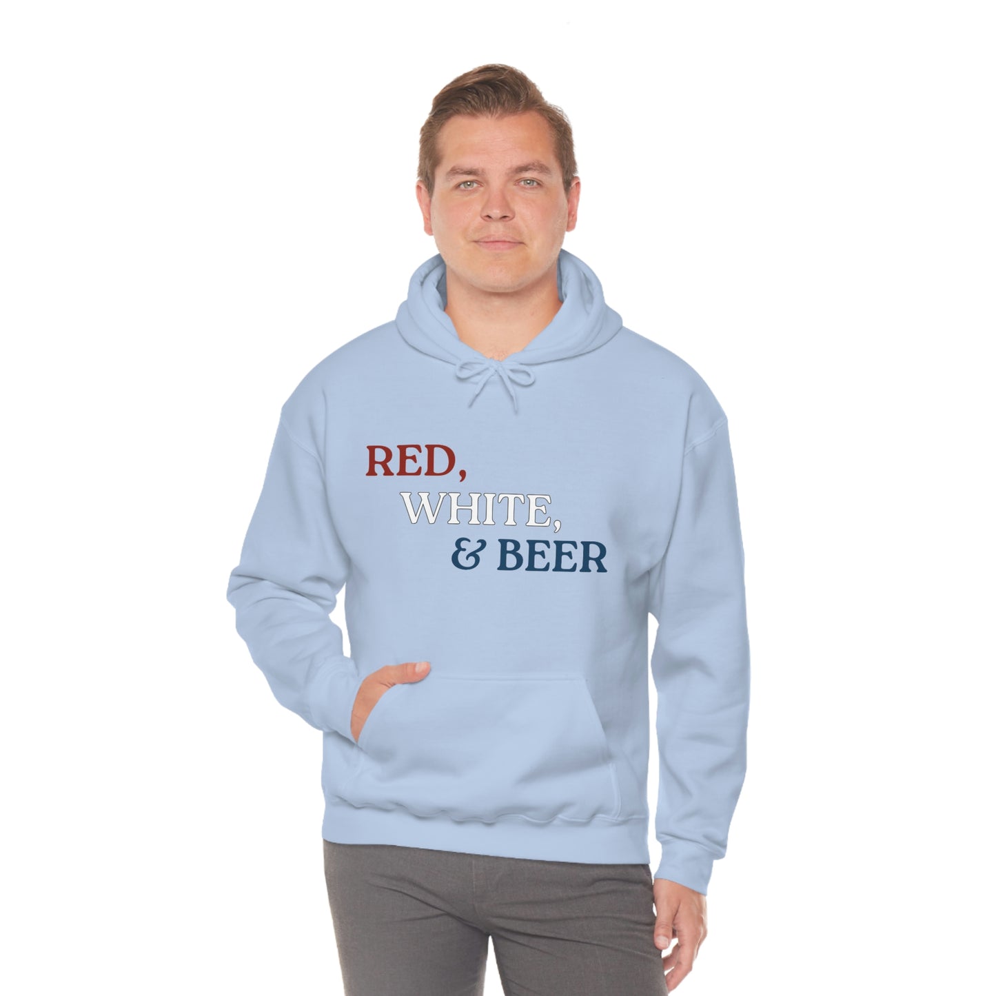 Red, White, & Beer Unisex Heavy Blend™ Hooded Sweatshirt