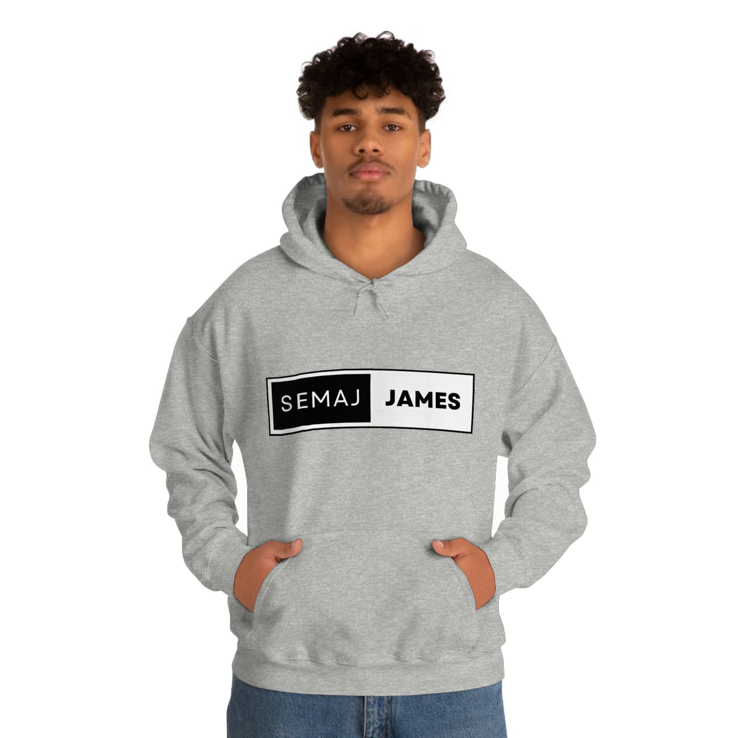 Semaj James Black & White Unisex Heavy Blend™ Hooded Sweatshirt