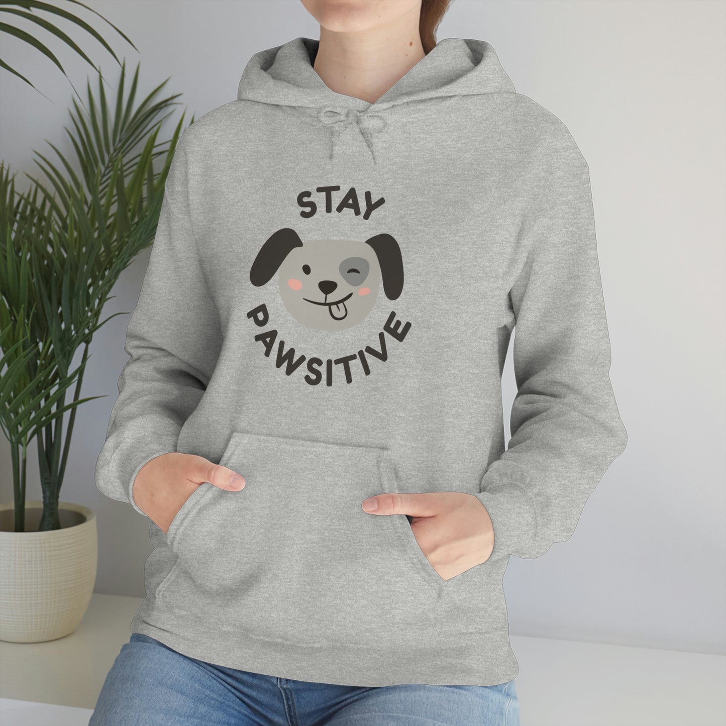 Stay Pawsitive Unisex Heavy Blend™ Hooded Sweatshirt