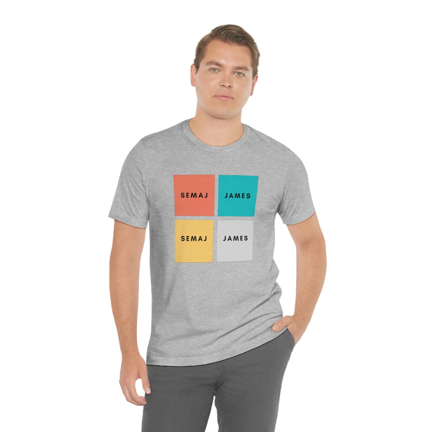 Colorful Square Semaj James Unisex Jersey Short Sleeve Tee