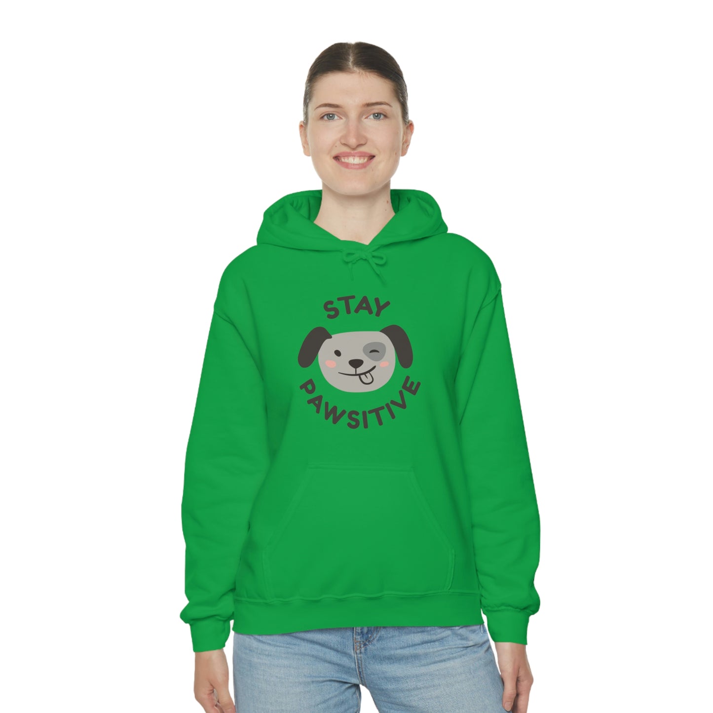 Stay Pawsitive Unisex Heavy Blend™ Hooded Sweatshirt