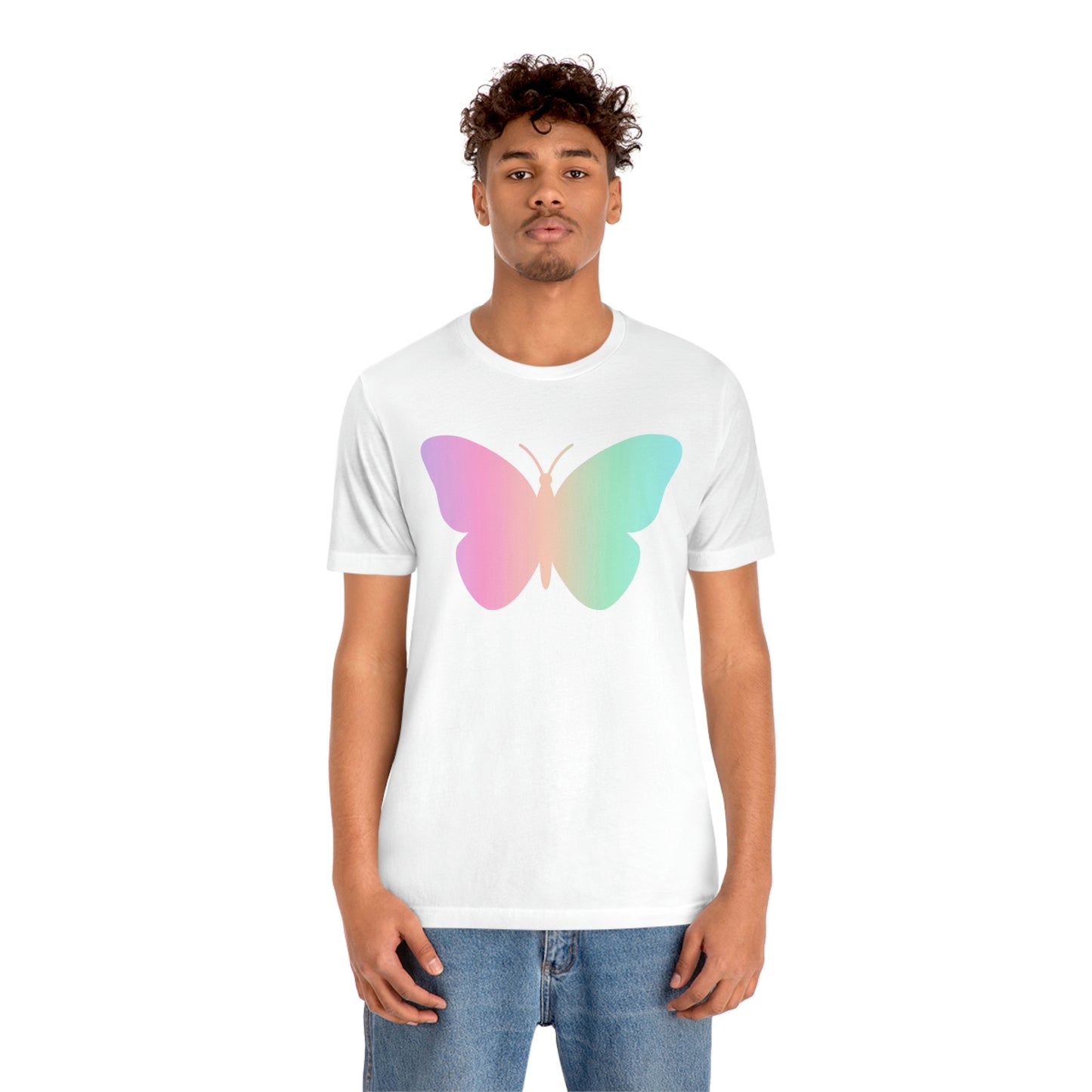 Butterfly Pink and Green Unisex Jersey Short Sleeve Tee