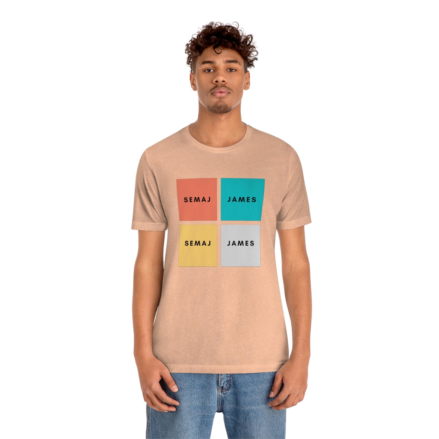 Colorful Square Semaj James Unisex Jersey Short Sleeve Tee