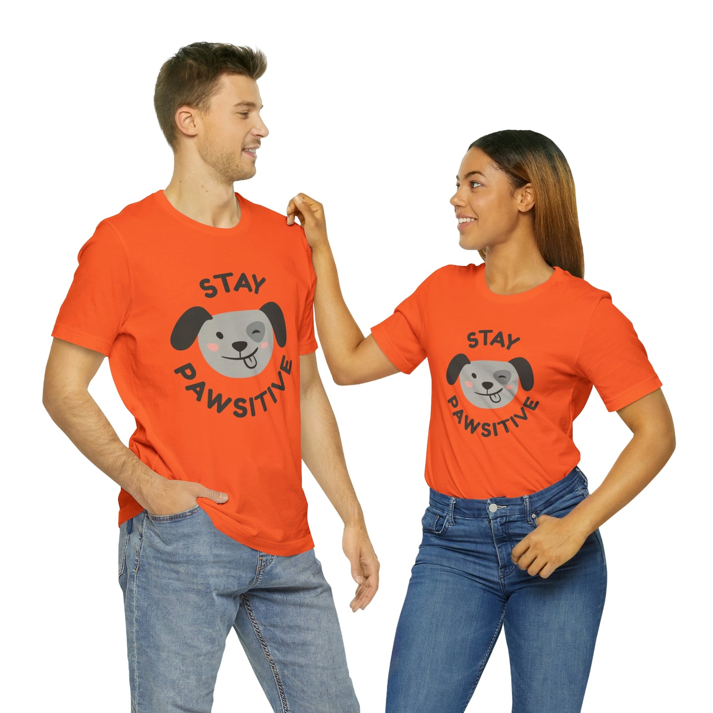 Stay Pawsitive Unisex Jersey Short Sleeve Tee