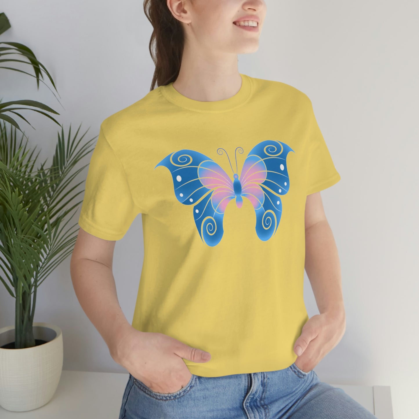 Butterfly Blue Unisex Jersey Short Sleeve Tee