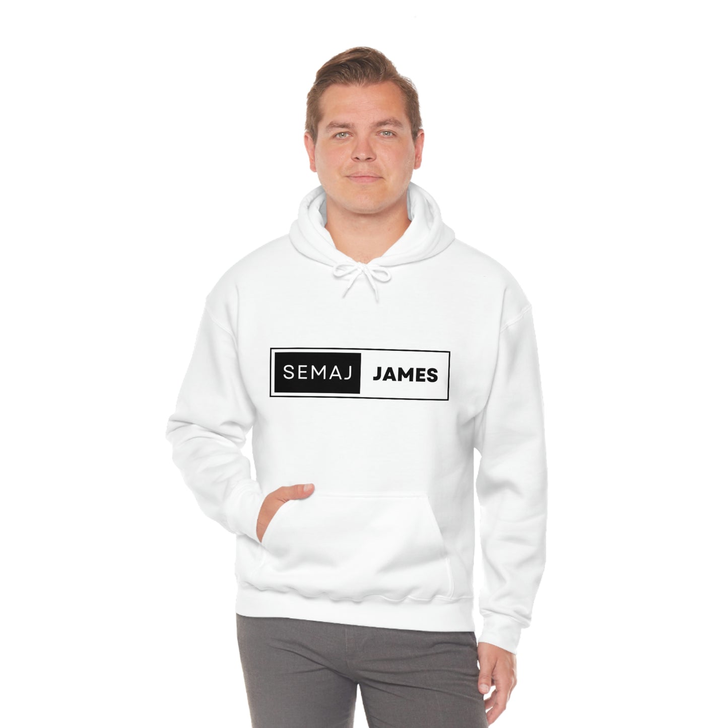 Semaj James Black & White Unisex Heavy Blend™ Hooded Sweatshirt