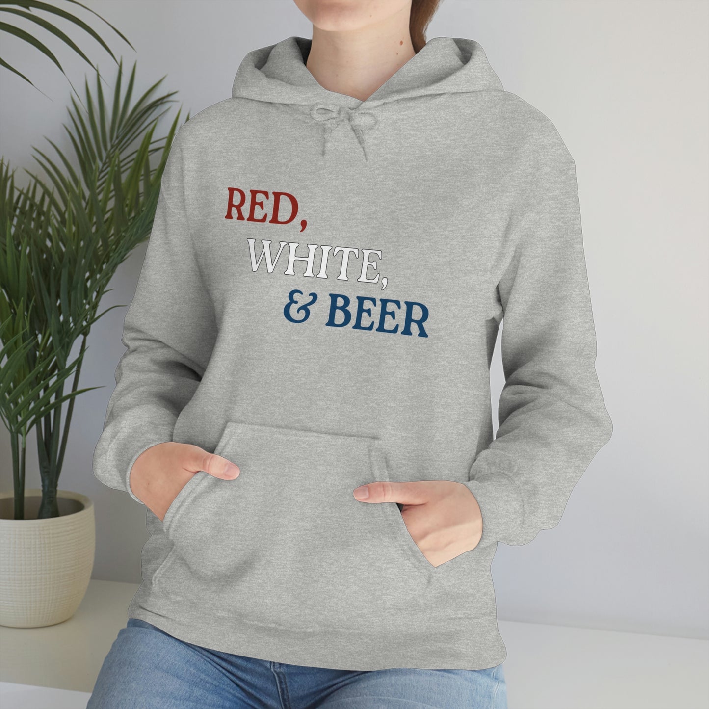 Red, White, & Beer Unisex Heavy Blend™ Hooded Sweatshirt