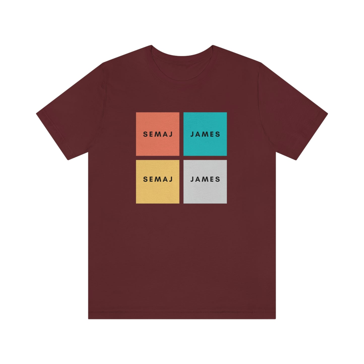 Colorful Square Semaj James Unisex Jersey Short Sleeve Tee