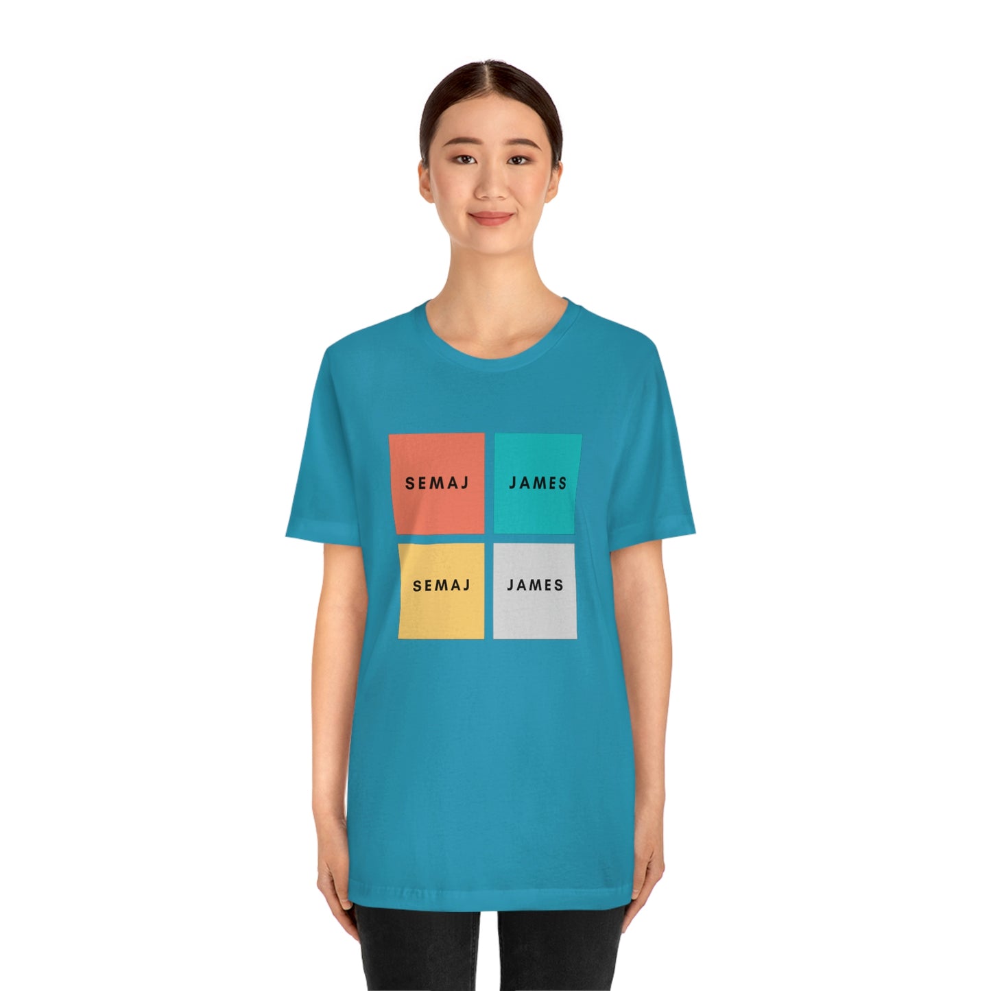 Colorful Square Semaj James Unisex Jersey Short Sleeve Tee