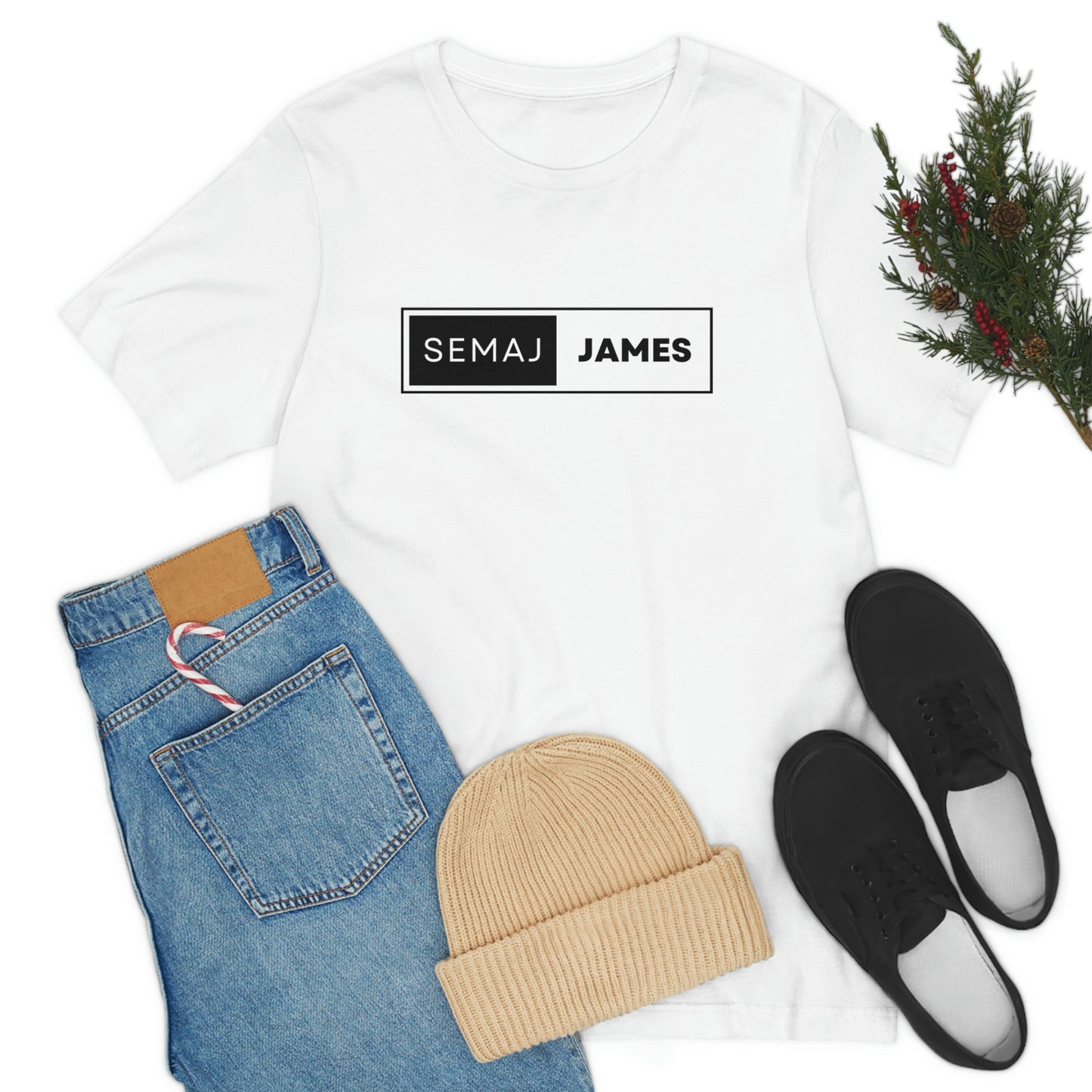 Semaj James BlacK & White Unisex Jersey Short Sleeve Tee