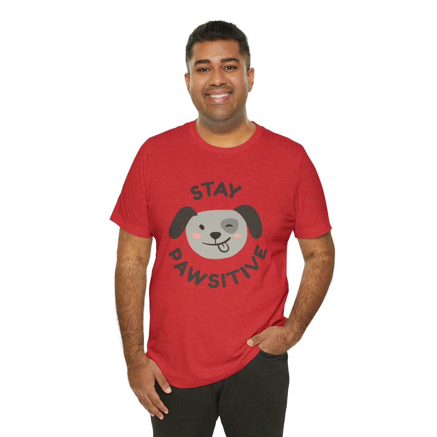 Stay Pawsitive Unisex Jersey Short Sleeve Tee