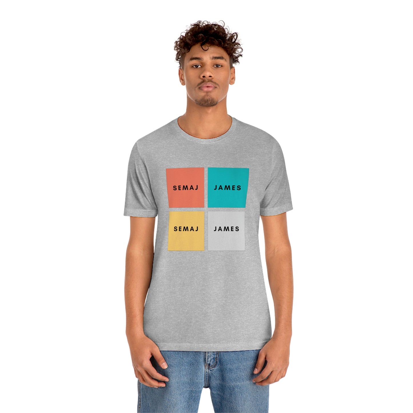 Colorful Square Semaj James Unisex Jersey Short Sleeve Tee