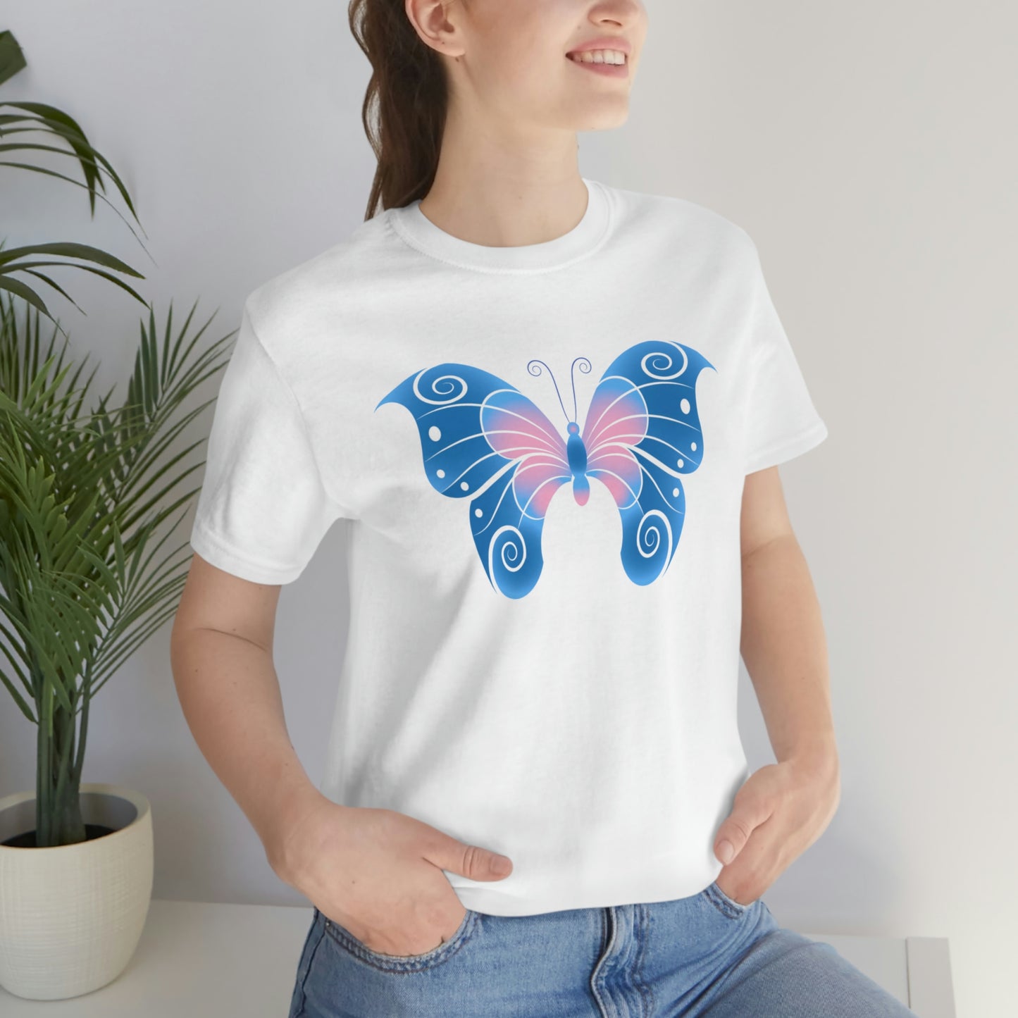 Butterfly Blue Unisex Jersey Short Sleeve Tee