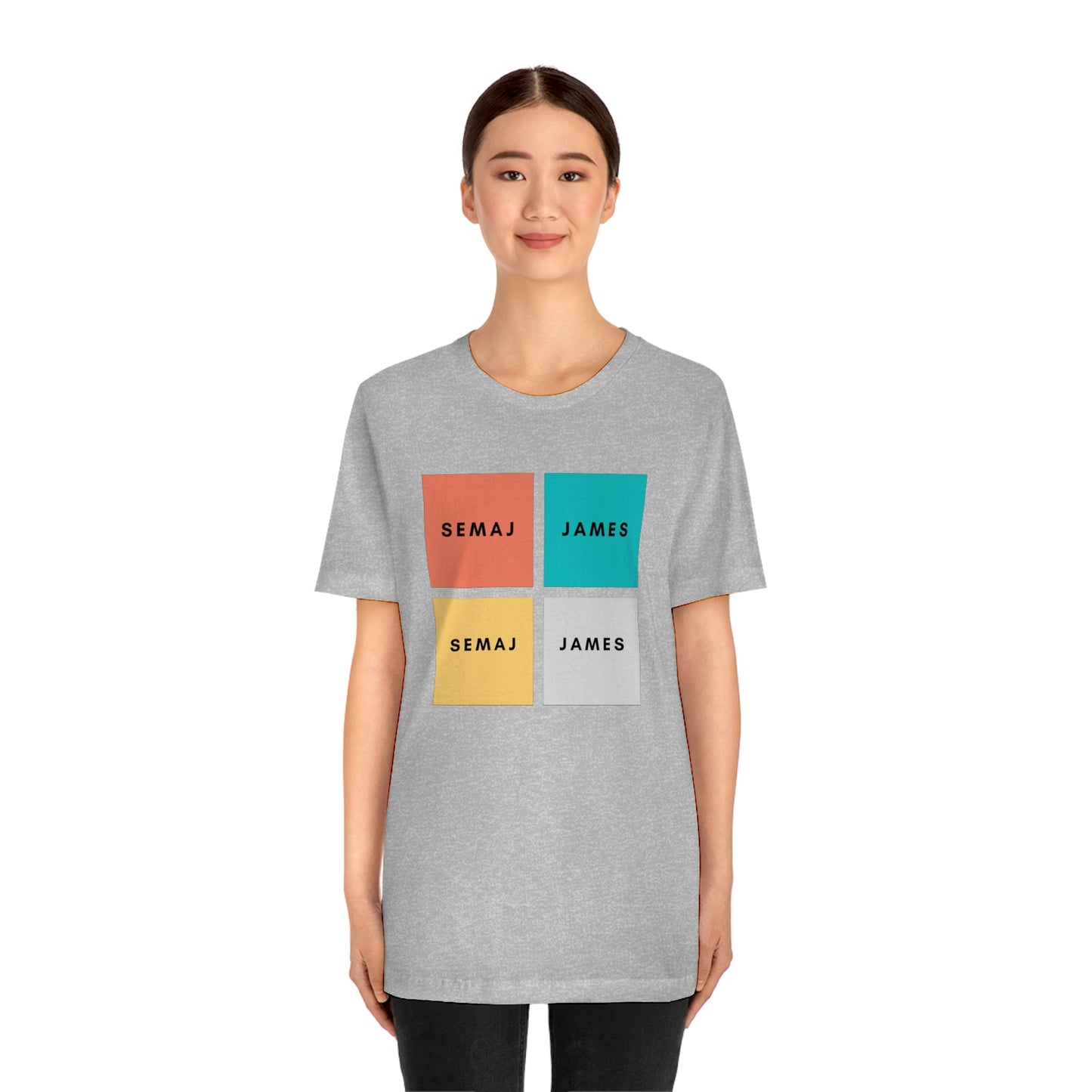 Colorful Square Semaj James Unisex Jersey Short Sleeve Tee