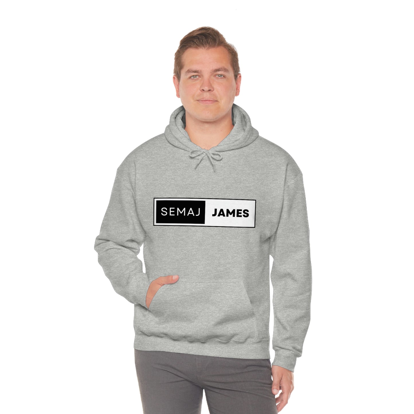 Semaj James Black & White Unisex Heavy Blend™ Hooded Sweatshirt