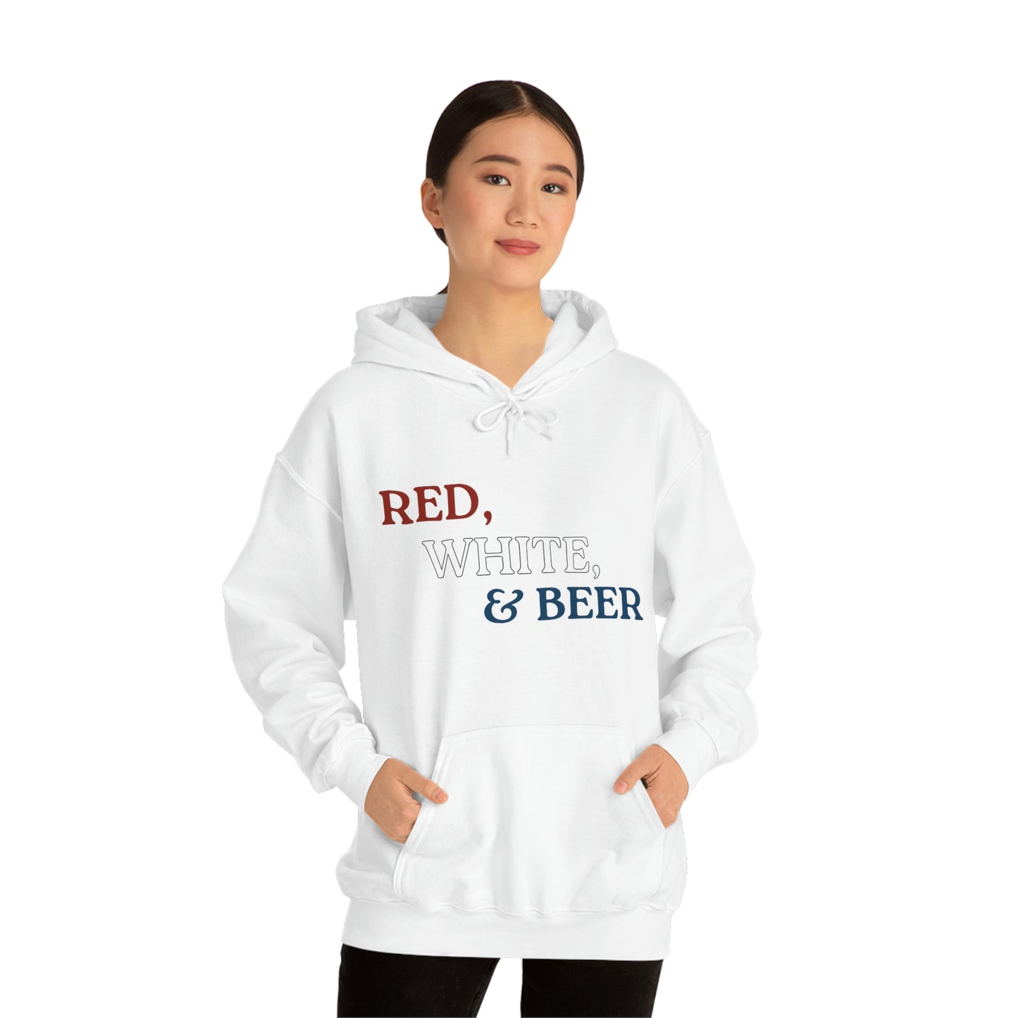 Red, White, & Beer Unisex Heavy Blend™ Hooded Sweatshirt