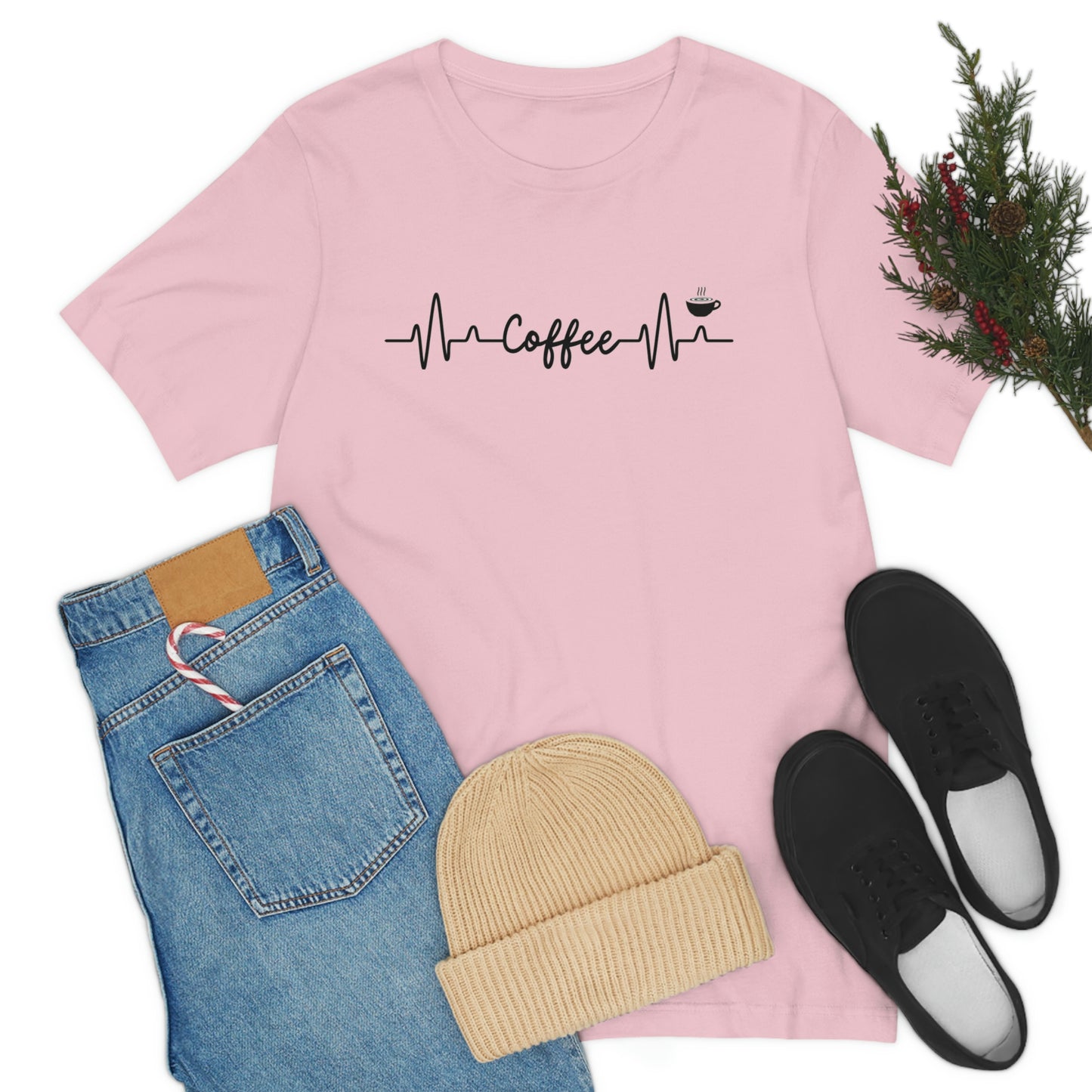 Coffee Heartbeat Unisex Jersey Short Sleeve Tee