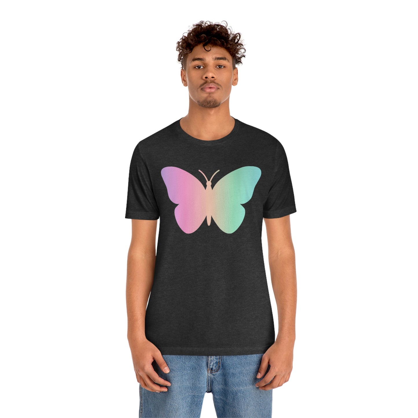 Butterfly Pink and Green Unisex Jersey Short Sleeve Tee